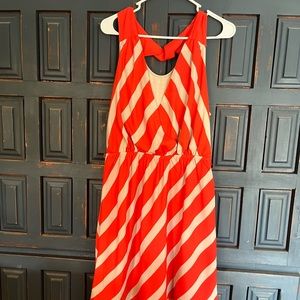 Orange/Tan Striped Dress-from EXPRESS-Size Large